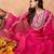 Floral Embroidered Regular Thread Work Liva Kurta with Trousers & Dupatta