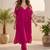 Women Dyed Regular Gotta Patti Kurta with Trousers