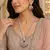 Ruby Red CZ Bridal Necklace Set, Statement Chandelier Earrings, Pakistani Indian Wedding Jewelry