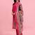 V-Neck Thread Work Kurta With Trousers & Dupatta