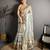 grey slub cotton blend printed saree with unstitched blouse piece.
