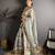 grey slub cotton blend printed saree with unstitched blouse piece.