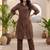 Women Floral Printed Regular Chanderi Silk Kurta with Trousers