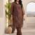 Women Floral Printed Regular Chanderi Silk Kurta with Trousers
