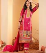 Ethnic Motifs Printed Sequinned Chanderi Silk Kurta with Trousers And Dupatta