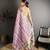 lilac slub cotton blend printed saree with unstitched blouse piece.