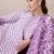 Floral Printed V-Neck Empire Pure Cotton Anarkali Kurta With Trouser And Dupatta