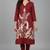 Maroon floral embroidered long kurti