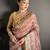 onion slub cotton blend printed saree with unstitched blouse piece.