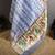 royal blue slub cotton blend printed saree with unstitched blouse piece.