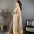 brown premium cotton blend printed saree with unstitched blouse piece.