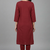 Maroon floral embroidered long kurti