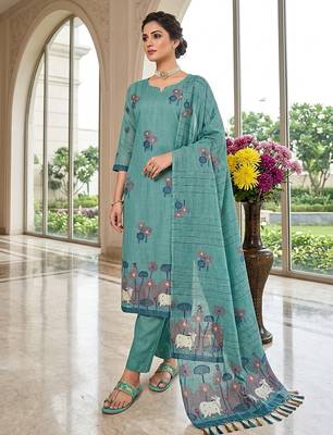 Firozi handwoven jamdani cotton suits 3pis pair 2
