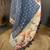 navy blue premium cotton blend printed saree with unstitched blouse piece.