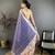 purple premium cotton blend printed saree with unstitched blouse piece.