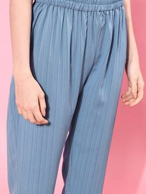 Blue Sleeveless Kurta with Trouser and Dupatta 6
