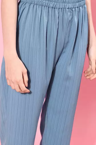 Blue Sleeveless Kurta with Trouser and Dupatta