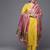 Women Mustard Yoke Embroidered Pure Cotton Kurta with Trouser & Printed Dupatta