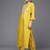 Women Mustard Yoke Embroidered Pure Cotton Kurta with Trouser & Printed Dupatta