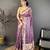wine premium cotton blend printed saree with unstitched blouse piece.