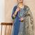 Blue Yoke Embroidered Kurta with Trouser and Dupatta
