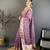 wine premium cotton blend printed saree with unstitched blouse piece.