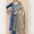 Blue Yoke Embroidered Kurta with Trouser and Dupatta