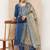 Blue Yoke Embroidered Kurta with Trouser and Dupatta