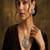 Handmade oxidized silver necklace set with large statement pendant