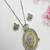 Handmade oxidized silver necklace set with large statement pendant