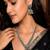 Oxidized silver peacock necklace set, long south indian haram necklace set