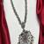 Oxidized silver peacock necklace set, long south indian haram necklace set