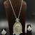 Handmade oxidized silver necklace set with large statement pendant