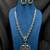 Oxidized silver peacock necklace set, long south indian haram necklace set
