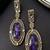 Purple & blue kundan statement earrings | indian bridal drop earrings