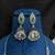 Oxidized silver peacock necklace set, long south indian haram necklace set