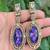 Purple & blue kundan statement earrings | indian bridal drop earrings