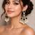 Black onyx chandbali earrings with pearl drops|indian statement dangle earrings for party
