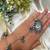 Oxidized silver ghungroo hand harness: indian boho haathphool bracelet
