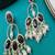 Black onyx chandbali earrings with pearl drops|indian statement dangle earrings for party
