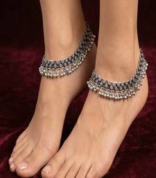 Oxidized silver ghungroo anklets: boho indian ethnic jewelry