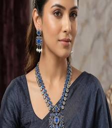 Handmade oxidized german silver necklace set