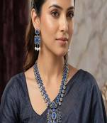 Handmade oxidized german silver necklace set