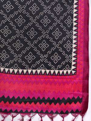 Brocade Yoke with Gota Detail Kurta with Trouser with Bandhani Printed Dupatta 3