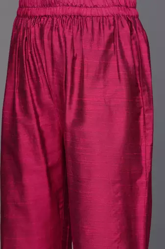 Brocade Yoke with Gota Detail Kurta with Trouser with Bandhani Printed Dupatta