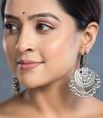Oxidized jhumki earrings: handmade silver look jaipur jewelry