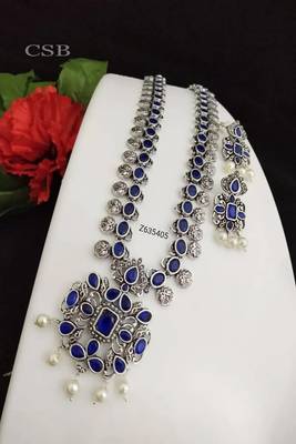 Handmade oxidized german silver necklace set 4