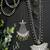 Oxidized silver jewelry set for women - 6 pc tribal boho necklace & earrings set