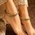 Antique gold kada anklets, thick engraved open cuff ankle bracelets, traditional tribal indian payal