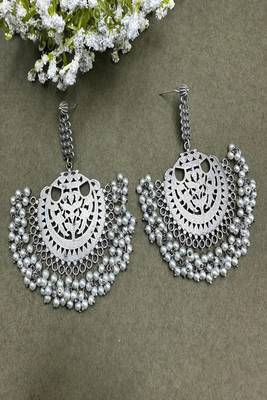 Oxidized jhumki earrings: handmade silver look jaipur jewelry 4
